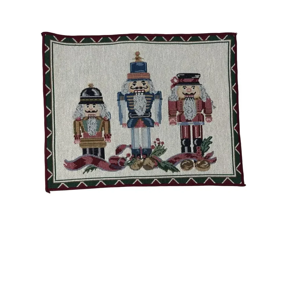 Nutcracker Christmas Placemat Vintage Style‎ 16.5 x 13 Made in USA Holiday Decor